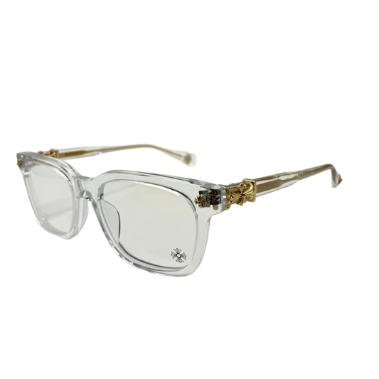 CHROME HEARTS 'COX UCKER' 18K GOLD CRYSTAL GLASSES