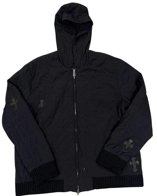 CHROME HEARTS 'BLACK PATCH' NYLON ZIP-UP JACKET