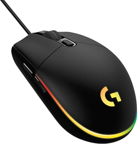 Logicool G G203 Gaming Mouse, Wired Gaming Mouse, USB Connection, G203-BK, Lightweight, 3.0 oz (85 g), LIGHTSYNC, RGB, 6 Program Buttons, Black, PC Windows, Mac, Domestic Authentic Product