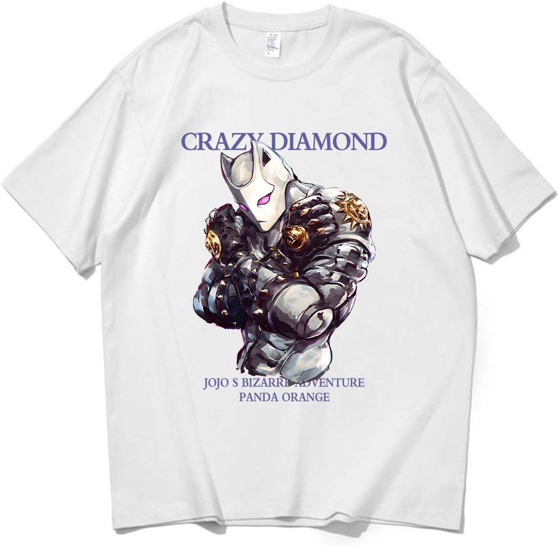 ZimyFuntoy Jojo's Bizarre Adventure Anime T-Shirt, Short Sleeve, Cotton, Unisex, Spring, Summer, Autumn, Round Neck, Disguise, Casual, Large Size, Soft, Sweat Absorbent, Quick Drying, For Work or