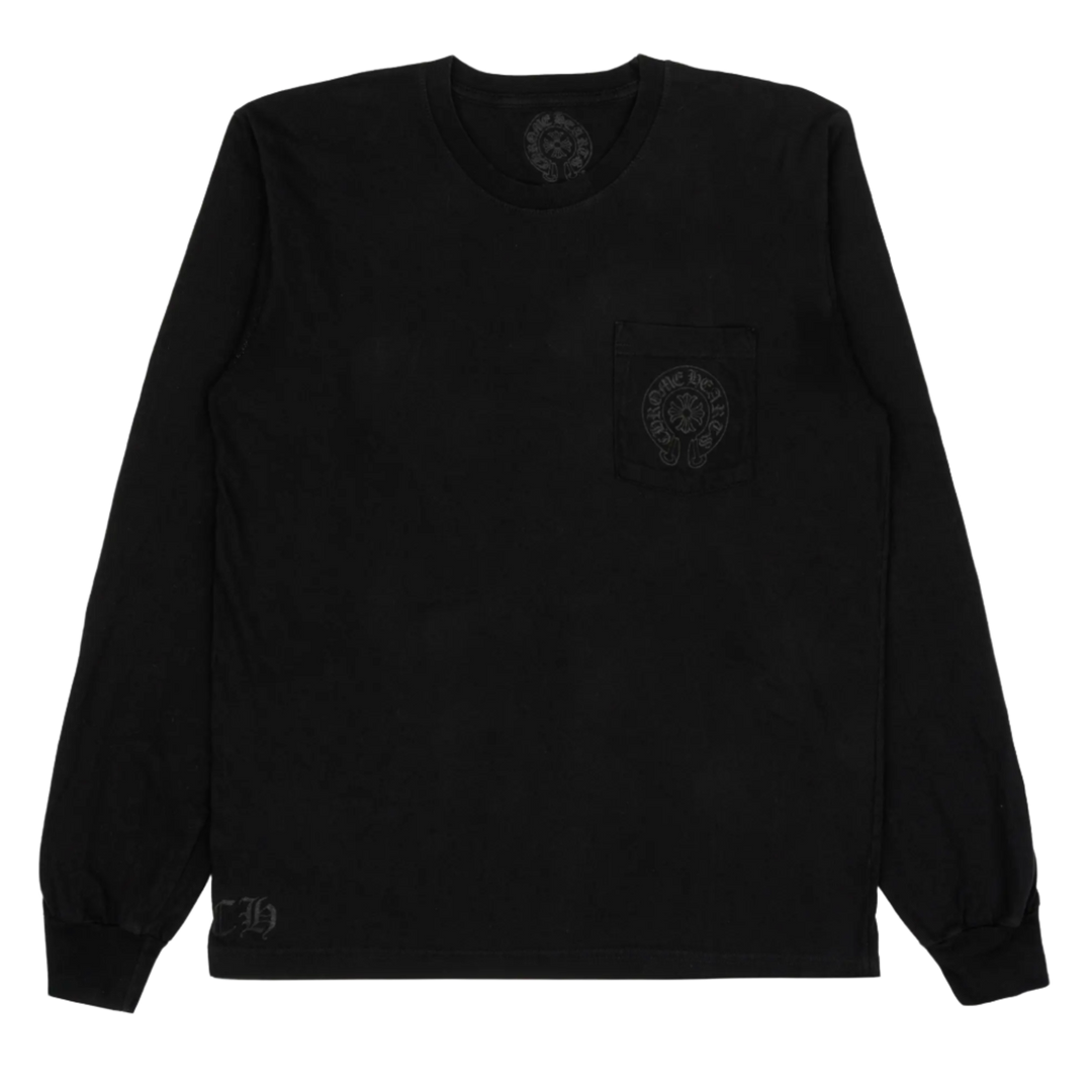 CHROME HEARTS 'BLACK' STAFF HORSESHOE LOGO LONGSLEEVE