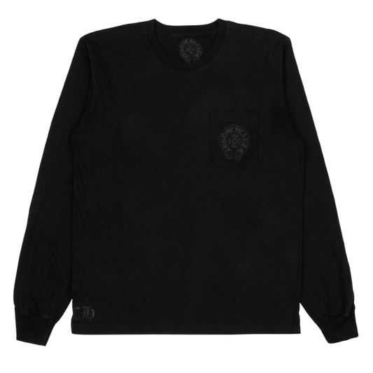 CHROME HEARTS 'BLACK' STAFF HORSESHOE LOGO LONGSLEEVE