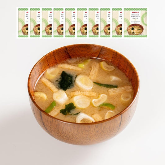 Marutomo Katsuobushi Shop's Specialty Bowl - Domestic Green Onion Miso Soup 10-piece Set | Official | Mail Service Freeze-dried Miso