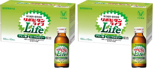 大正製薬 リポビタンライフ 1箱（100mL×10本） 【指定医薬部外品】 タウリン 必須アミノ酸BCAA ローヤルゼリー 通販限定品 栄養ドリンク (× 2)