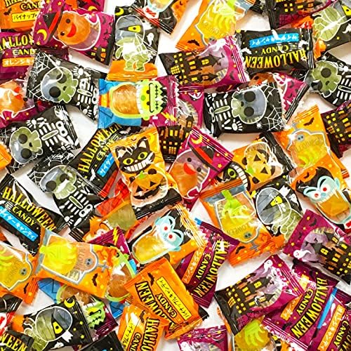 Ash Halloween Candy, 14.1 oz (400 g) (Individual Packaging, Approximately 90 Pieces), 3 Flavors, Orange, Cider, Pineapple, Candy, Candy