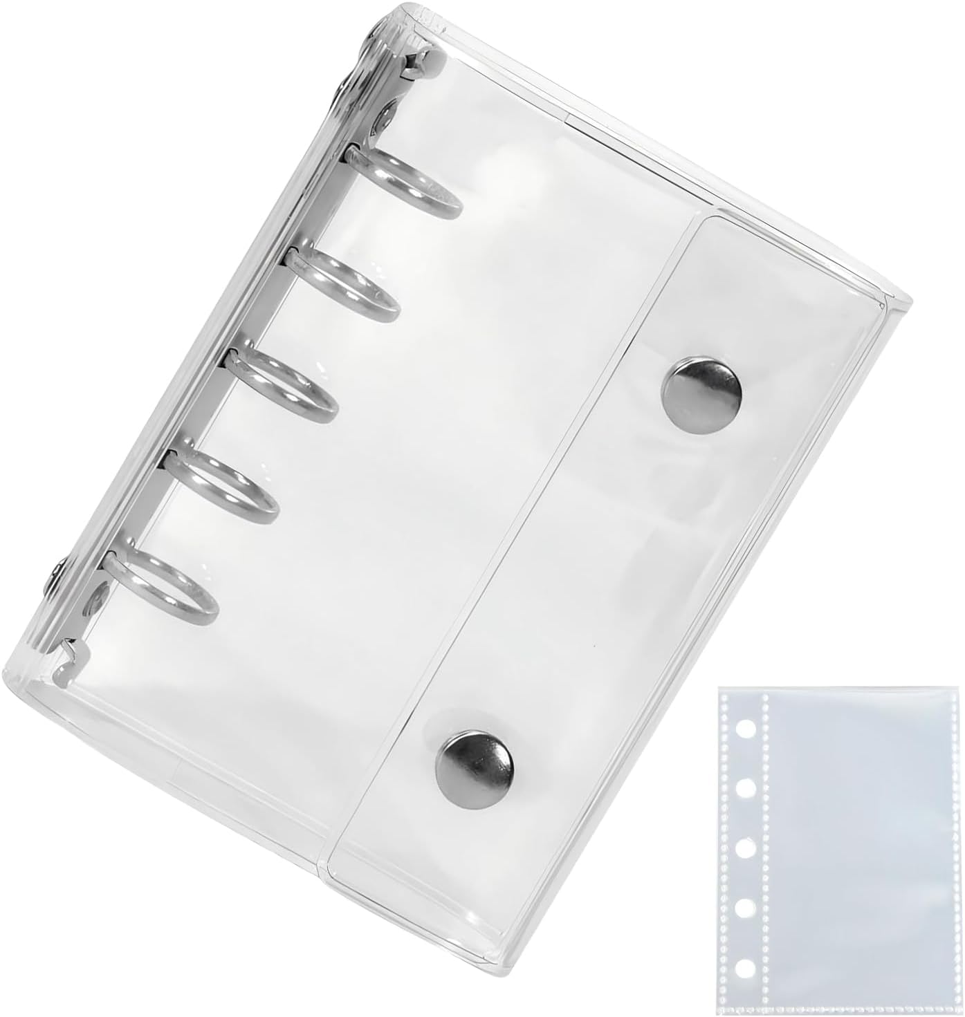 Sticker Notebook, Transparent Binder, Removable, 5 Holes, 10 Refills Included, Girls, Clear Binder, Seal Storage, Photo Storage, Pushing Goods, Portable, Durable PVC Material