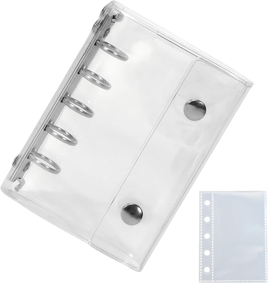 Sticker Notebook, Transparent Binder, Removable, 5 Holes, 10 Refills Included, Girls, Clear Binder, Seal Storage, Photo Storage, Pushing Goods, Portable, Durable PVC Material