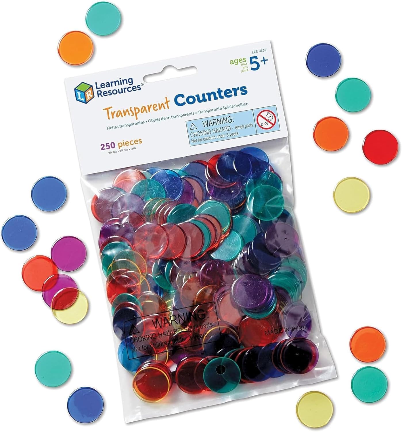 Learning Resources Transparent Color Counting Chips, Set of 250
