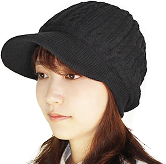 Kokoro Anti-Cancer Medicine/Medical Hat, Organic, with Brim, Cable Pattern Cap [Autumn and Winter] [Made in Japan]
