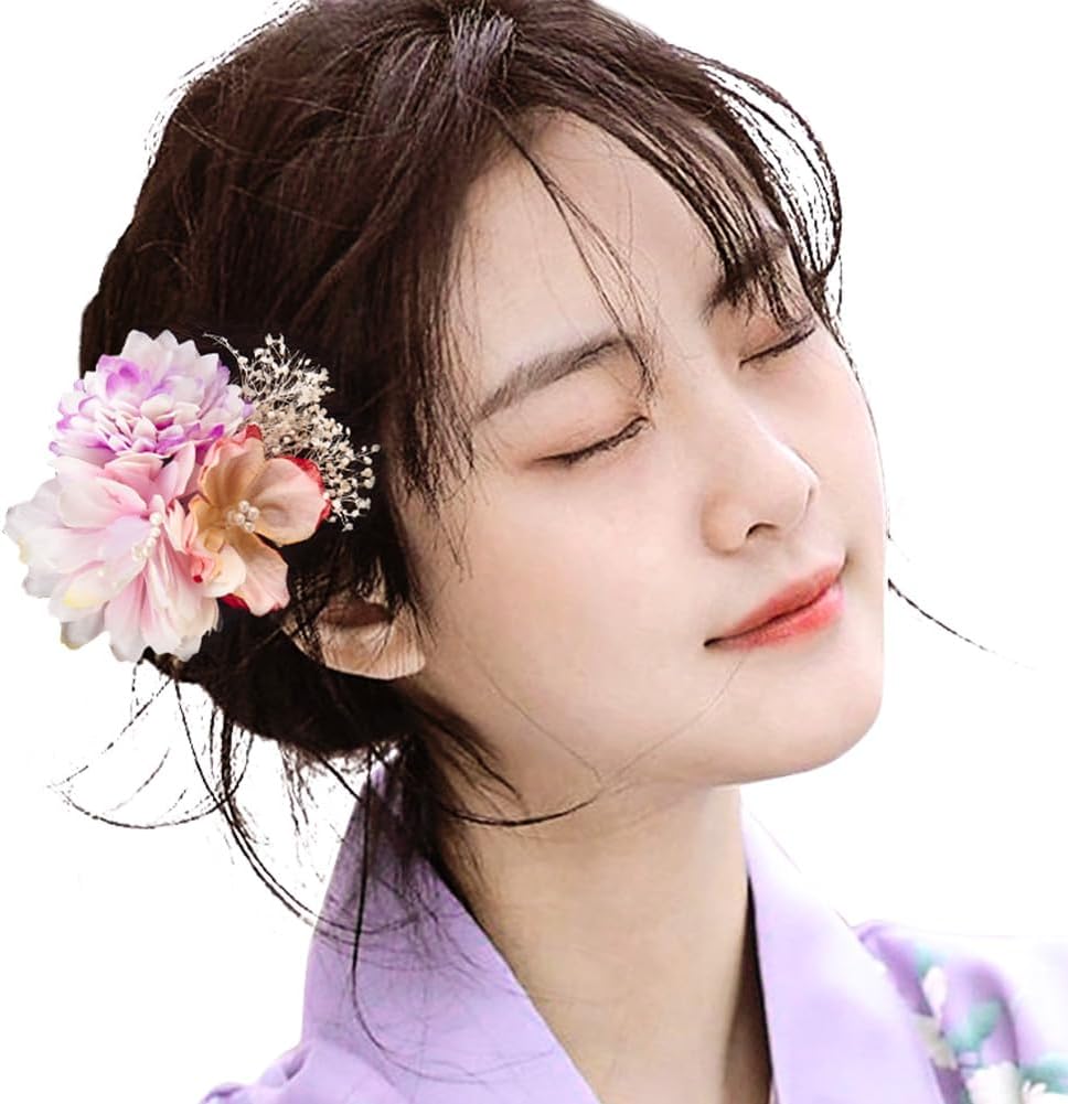 OTAKUMARKET Hair Ornament, Yukata, Shichi-Go-San Hair Ornament, Girls, Flowers, Hakama, Kimono, Kimono, Kimono, Graduation Ceremonies, Weddings, Hair Clips, Children's Hair Clips, Japanese Style, High