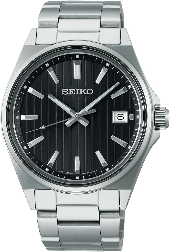 Seiko Selection S Series Men's Watch, Battery Operated Quartz, Silver, Dial: Black, Bracelet Type