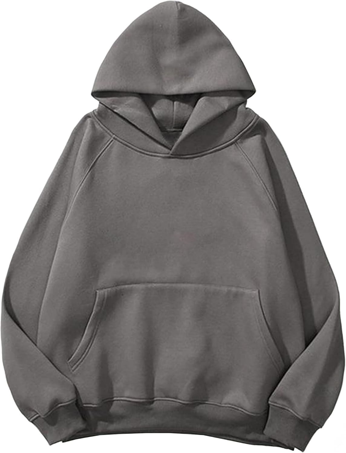 Lauweion - Sudaderas con capucha básicas de forro polar para mujer, con estampado de letras, manga larga, bolsillo canguro, hombros caídos, estilo holgado