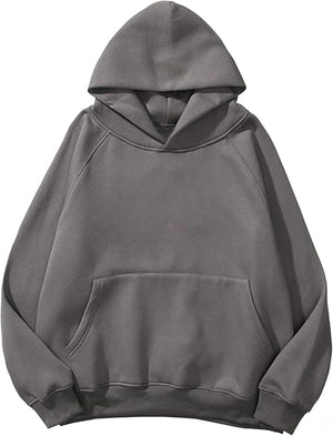 Lauweion - Sudaderas con capucha básicas de forro polar para mujer, con estampado de letras, manga larga, bolsillo canguro, hombros caídos, estilo holgado