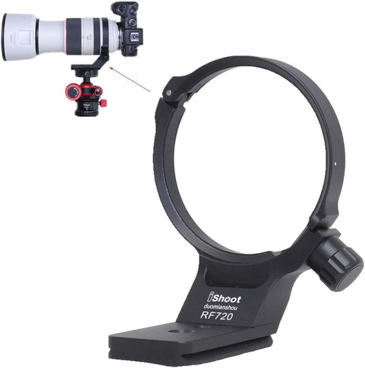 iShoot CNC Camera Ring Tripod Mount Ring, Lens Support Collar, Lens Bracket Collar, Tripod Socket, For Canon RF 70-200mm f/2.8L IS USM E(III), Bottom Quick Release Plate with 1/4 3/8 Screw Hole, Fits