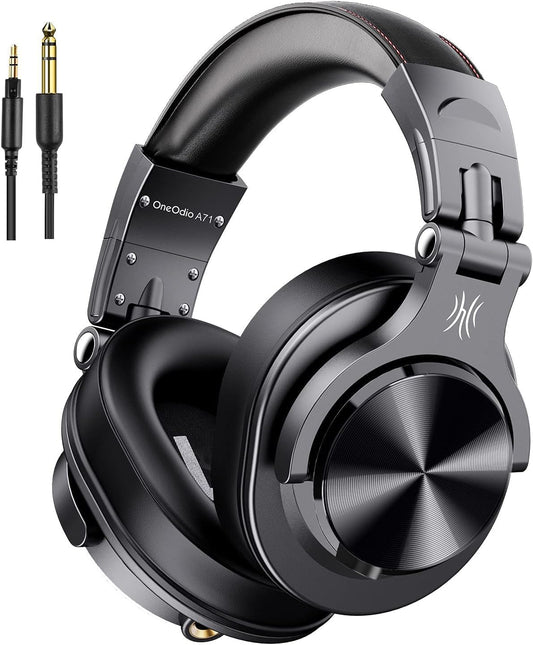 OneOdio A71 Headphones Wired 50mm Driver Monitor Headphones Over-Ear 6.35 & 3.5mm Jack Closed-Back for Instrument Practice Mixing Music Movie Watching Mobile Phone PC MP3/4
