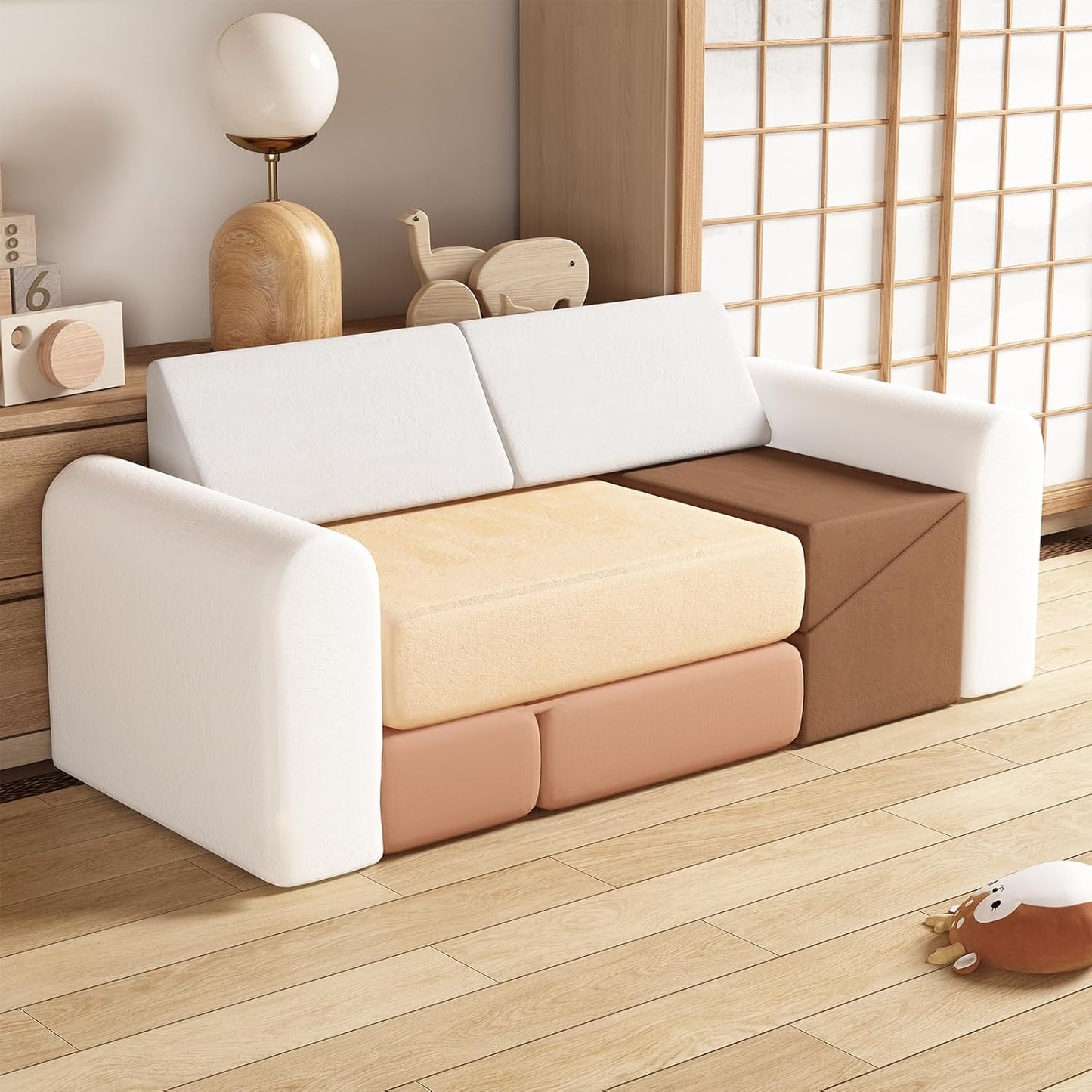 BanaSuper Athletic Soft Blocks Sofa Fabric Toys Large Indoor Playground Kids Toys (Set of 7)