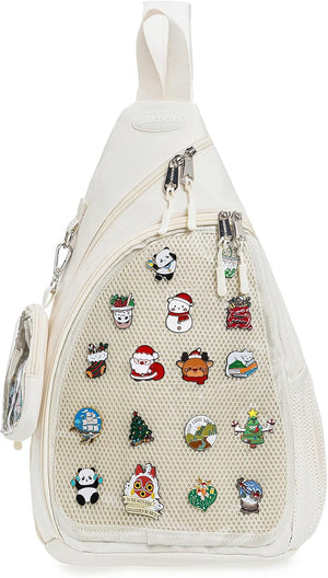 Oxford Ita Bag - Bolsa de hombro individual Mochila para senderismo | Pin Display Esmalte Pines