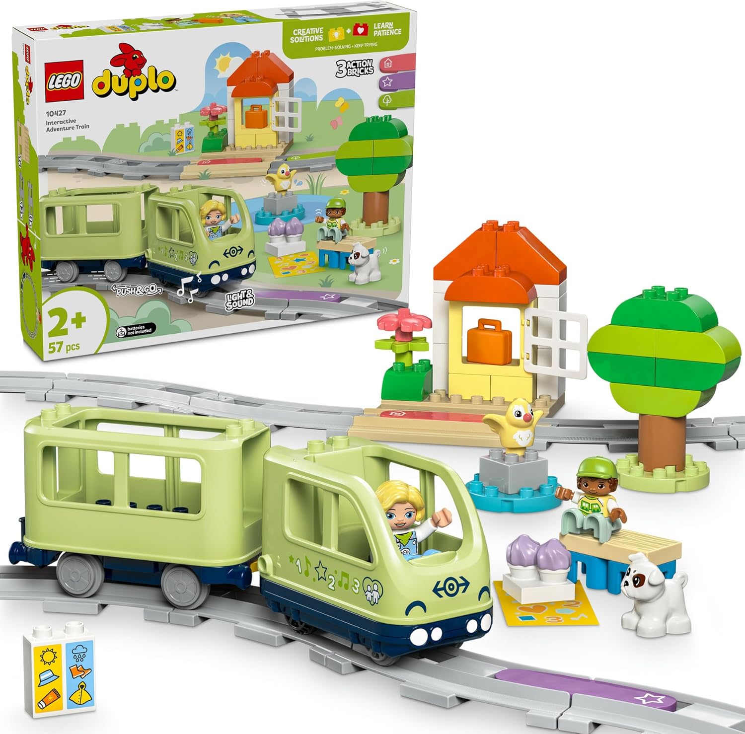 LEGO Duplo Duplo Town Adventure Train Toy, Building Block Educational Toy for Boys and Girls, Birthday Present, Ages 1.5, 2, 4 Years, Pretend Play, Playset, Train, Vehicle, 10427
