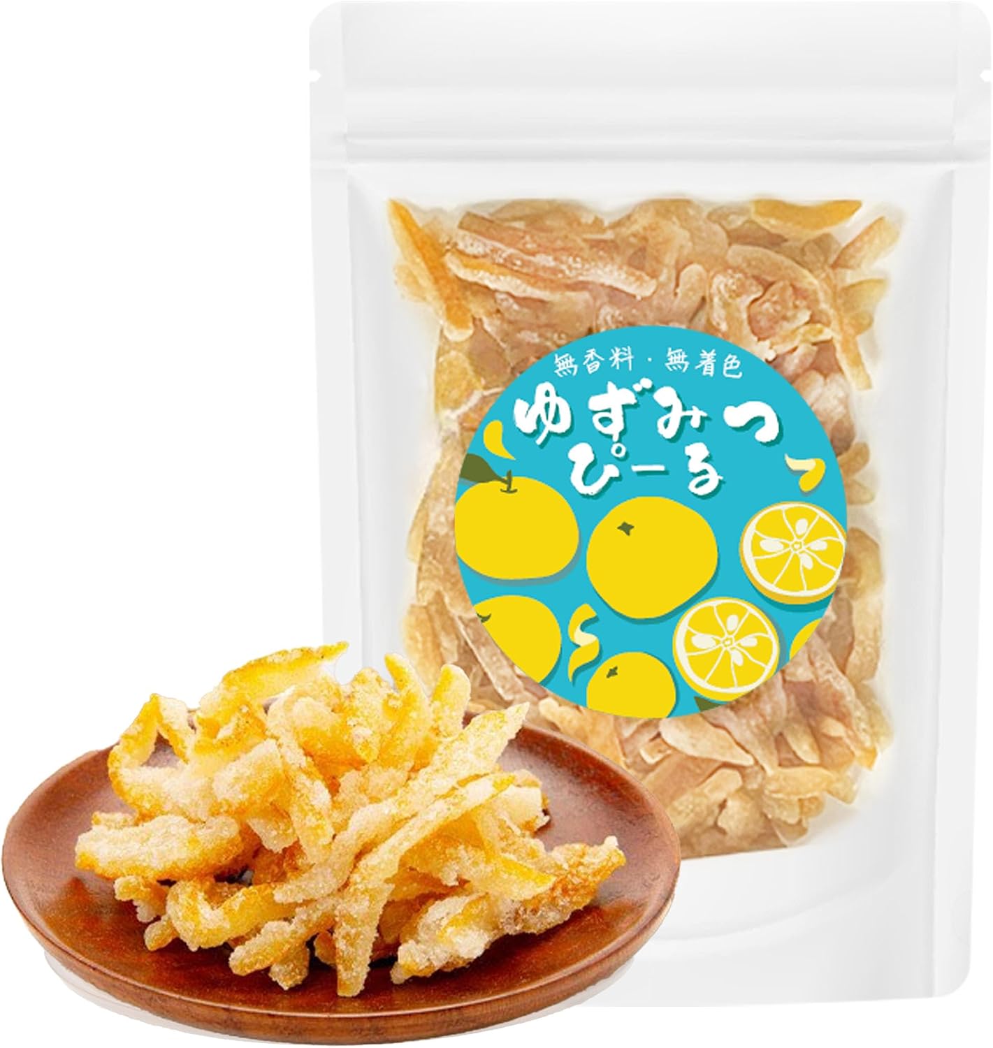 Yuzumitsu Pillu, Produced in Miyazaki Prefecture, 7.1 oz (200 g), Yuzu Peel, Unscented, Uncolored, Unbleached, Sugared, Made in Japan, Dried Fruits, Sweets