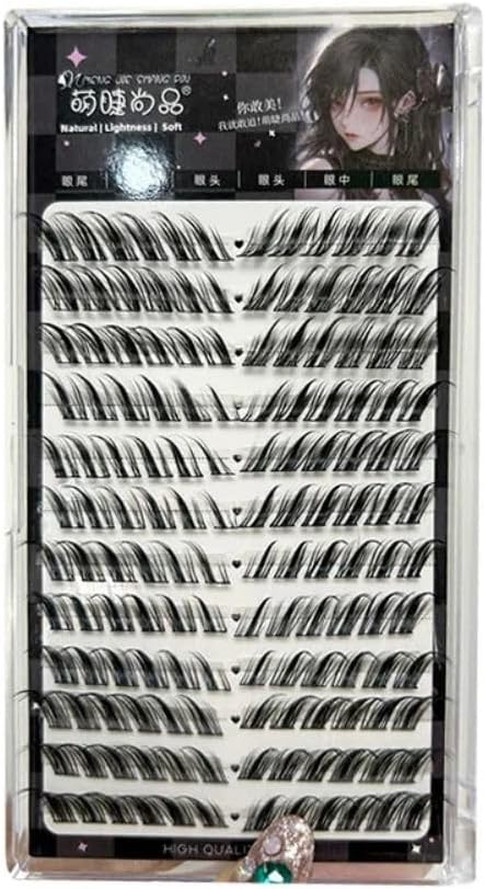 12 Columns Fox False Eyelashes Single Cluster Eyelash Extensions Segment Lashes Fox Eye Effect Lashes Individual False Eyelashes