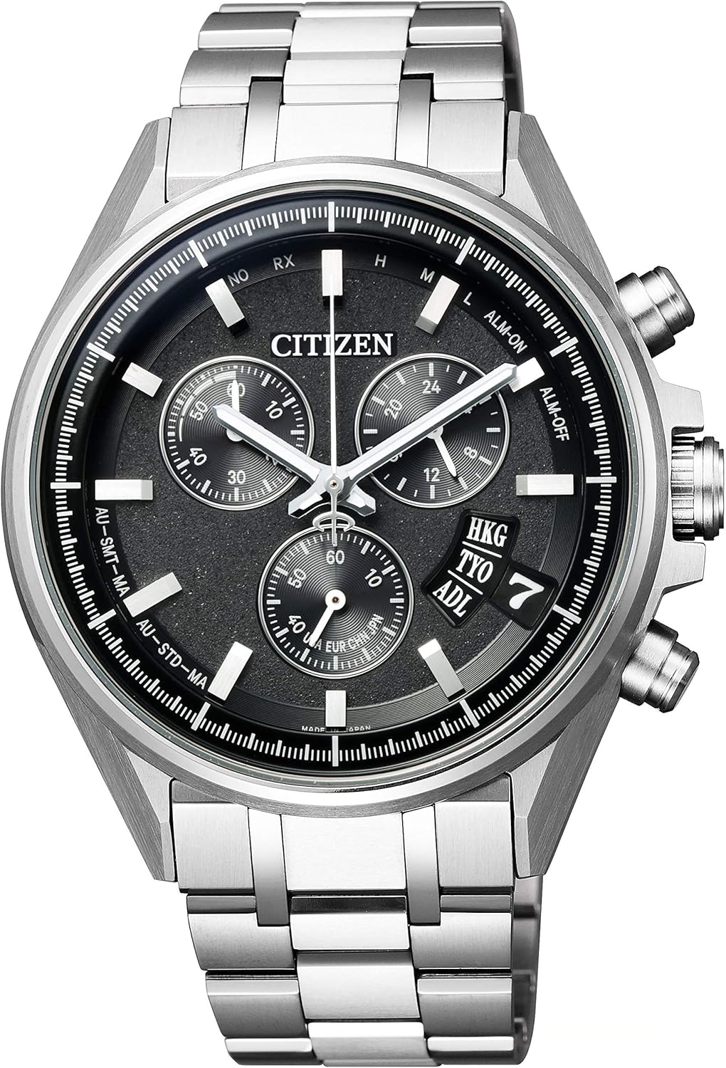 Citizen BY0140-57E Attessa Eco-Drive Radio Watch, World Time, Direct Flight, Chronograph, Men's