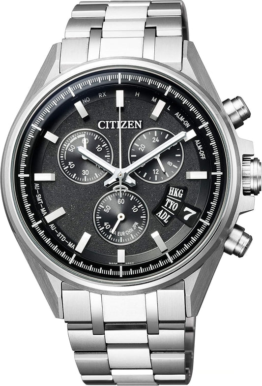 Citizen BY0140-57E Attessa Eco-Drive Radio Watch, World Time, Direct Flight, Chronograph, Men's