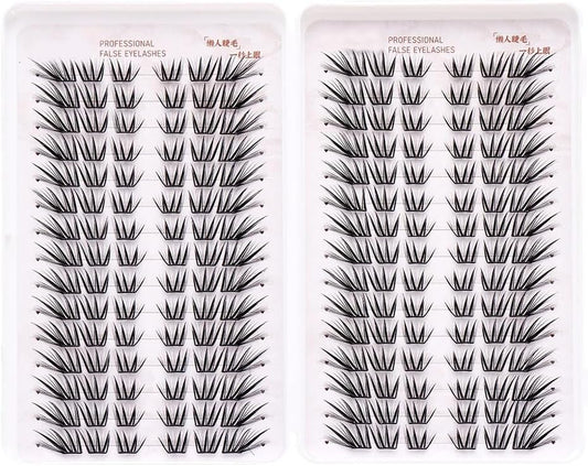 False Eyelashes, 0.4 - 0.6 inches (10 - 14 mm), Large Capacity, No Glue, High Adhesion, Cute, 3D Sensation, Partial False Eyelashes, With Glue, Bundle, Popular, Beginner, Durable, Natural False