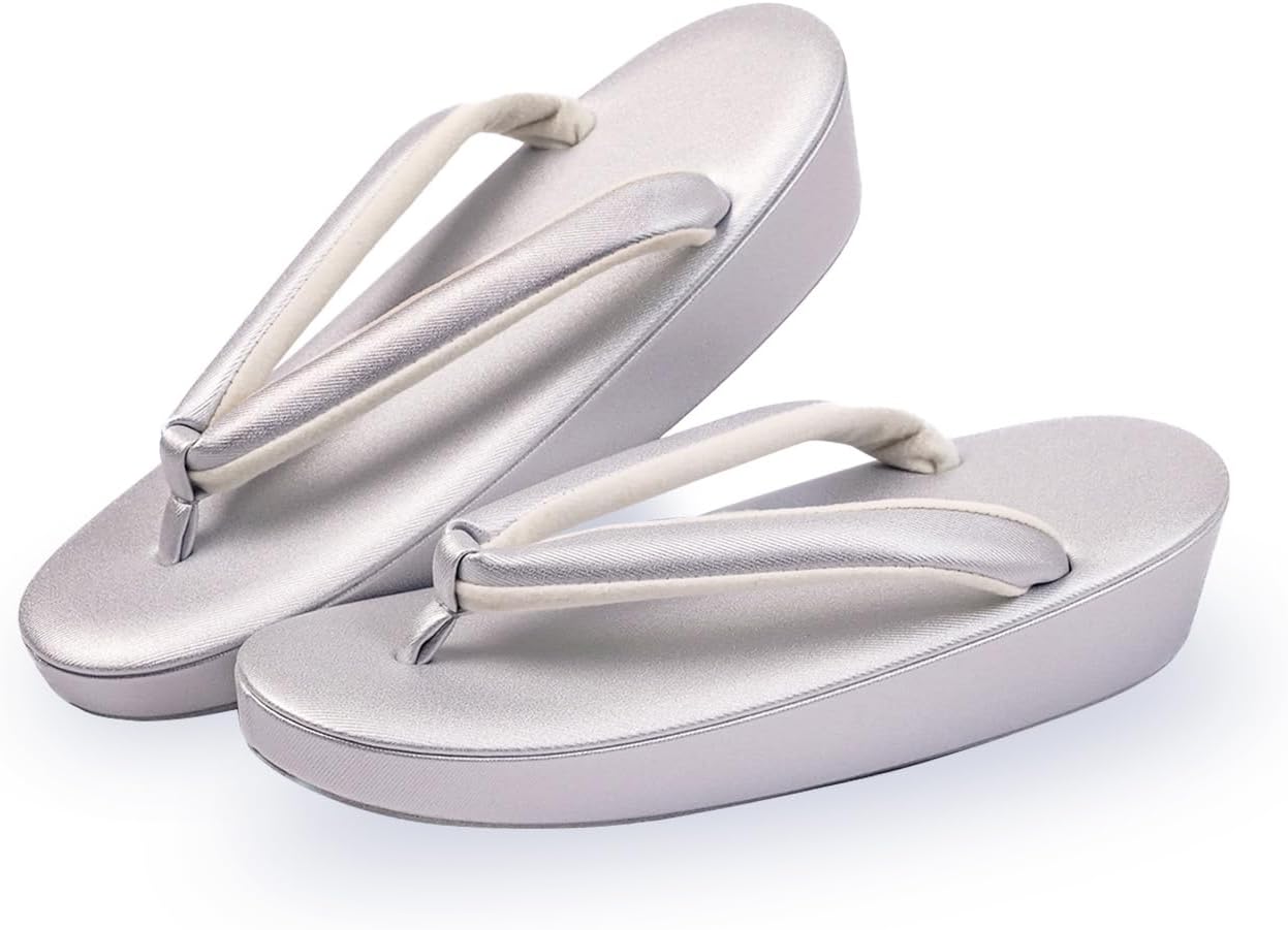 Amemari Women's Formal Zori Sandals, Made in Japan, No Pain, Super All-Purpose Zori Sandals, Thick Front, Cork, Lightweight, Sobi, Plain, Nishijin Textile, Thong, Dresses, Silk Eyes, High Quality,
