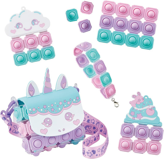 Bandai Push Pop Life! Sweet Unicorn Bag Set, Suitable for Ages 5 and Up