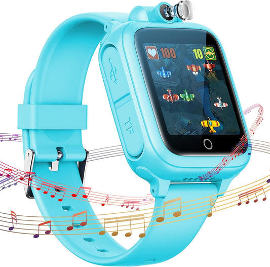 TEZILON Kids Smart Watch, 14 Different Games, Wristwatch, Music Playback, 1.54 Inches, Selfie Camera, Photo, Alarm Clock, Recording, Educational Voice Recorder, Alarm, Stopwatch, Timer, Built-in