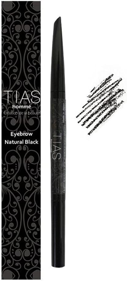 Eyebrow Men's (Natural Black) TIAS homme Eyebrow Pencil, Eyebrow Brush, Men's Cosmetics, Eyebrow