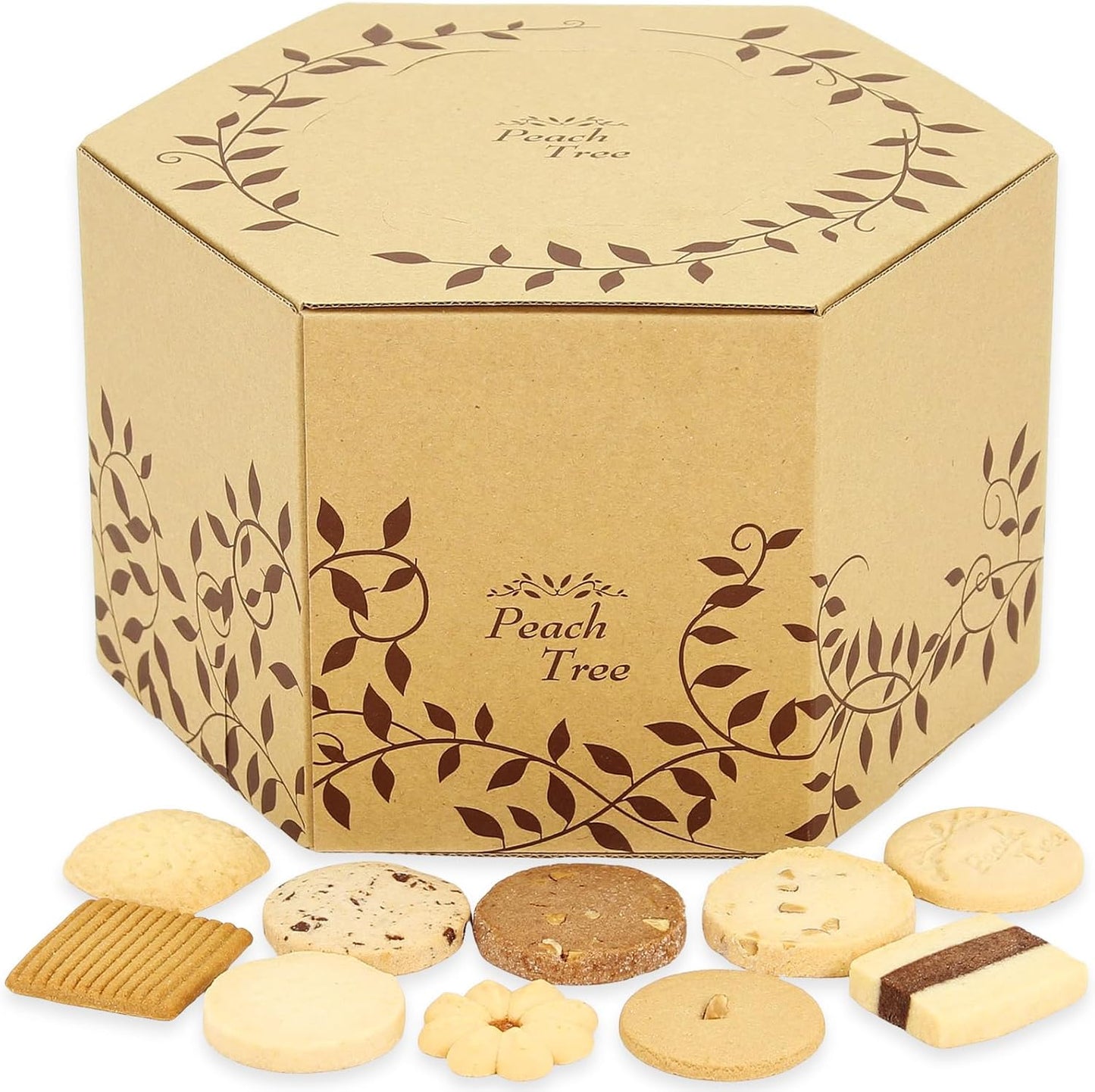 Peach Tree Gift, 60 Piece Cookies, Assorted, Medium, Premium, Sweets, Baked Goods, Summertime Looks, Candy, Present, Gift, Souvenir, Hotel Standards, Store at Room Temperature