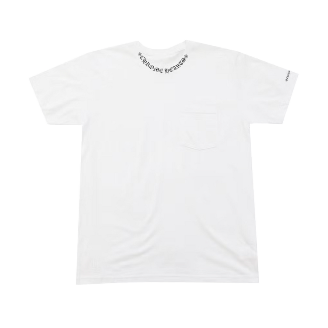 CHROME HEARTS 'WHITE' NECK LETTERS LOGO TEE