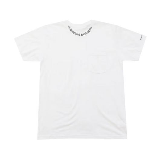 CHROME HEARTS 'WHITE' NECK LETTERS LOGO TEE