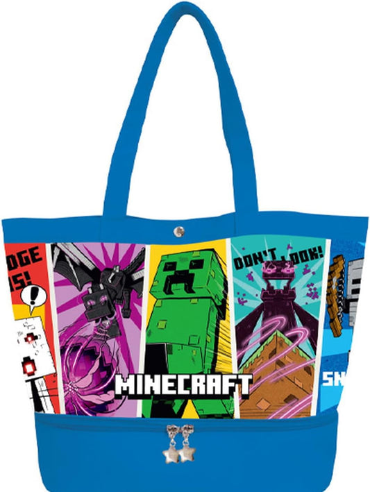 KEY COMPANY Minecraft Vinyl Tote with Pocket Comic CPV6-MCT-CO