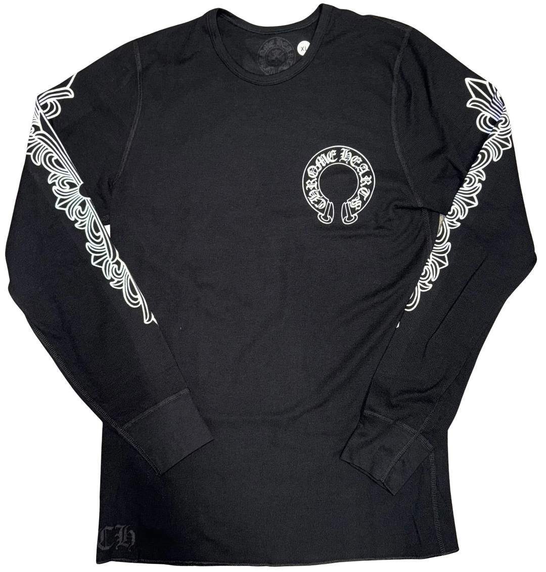 CHROME HEARTS 'BLACK HORSESHOE' FLORAL THERMAL SHIRT