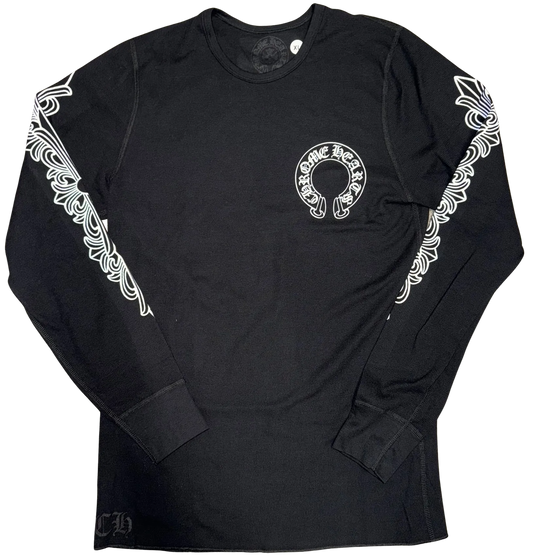 CHROME HEARTS 'BLACK HORSESHOE' FLORAL THERMAL SHIRT
