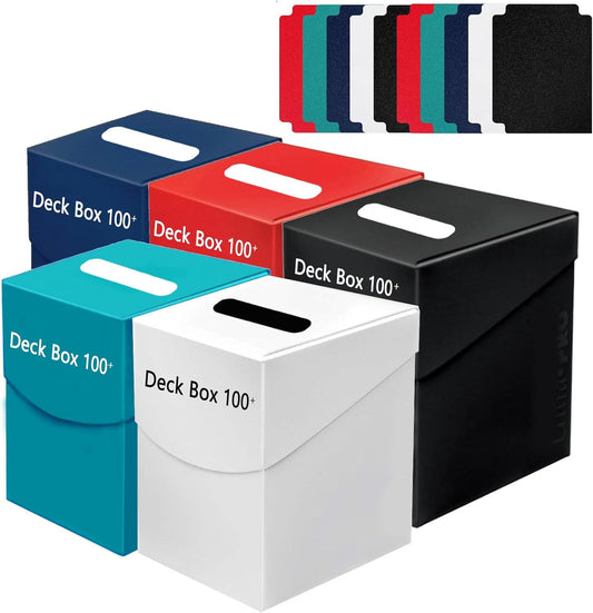 Yoimize 5 Color Deck Case, 10 Dividers Included, Trading Card Case, Hard Plastic Card Case, Vertical Slot, Holds 100+ Cards, Size: 2.9 x 3.1 x 3.8 inches (73 x 78 x 97 mm), Compatible with Yu-Gi-Oh,