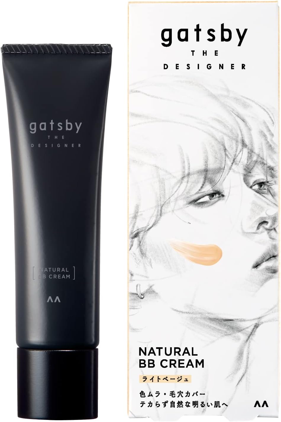 Gatsby The Designer Natural BB Cream, Light Beige, Men's Cosmetics, Foundation, Acne Scars, Redness, Pores