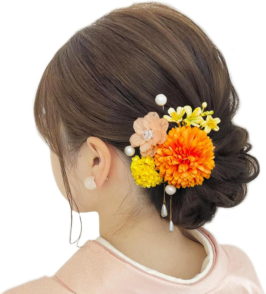 Baramoly Hair Ornament, Yukata, Kimono, Daisies, Preserved Flowers, Artificial Flowers, Flower Decoration, Festivals, Fireworks Displays, Coming of Age Ceremonies, Weddings, Graduation Ceremonies,