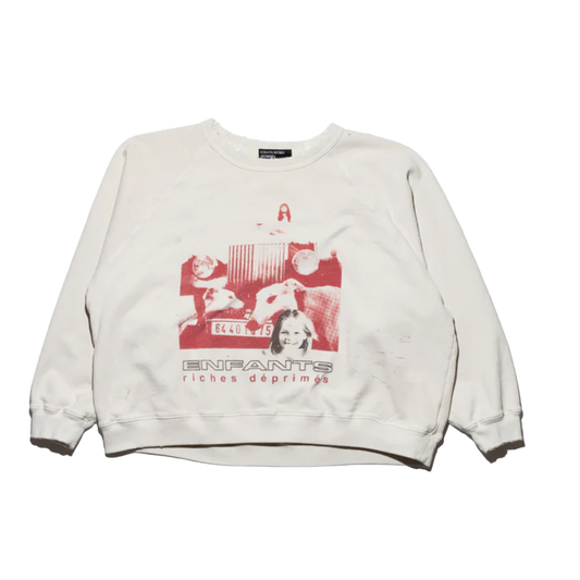 ENFANTS RICHES DÉPRIMÉS 'INCANDESCENT RAGLAN' DIRTY WHITE SWEATSHIRT