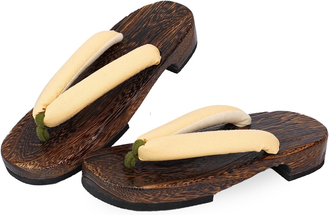 Amemari Women's Yukata Clogs, Large Size, Yukata Clogs, Size 2L (9.4 - 10.2 inches (24.0 - 26.0 cm), Summer, Cotton Linen, Plain Thong, No Pain, Thick Thong, Fluffy Thong, Large Size, Wide, Women's