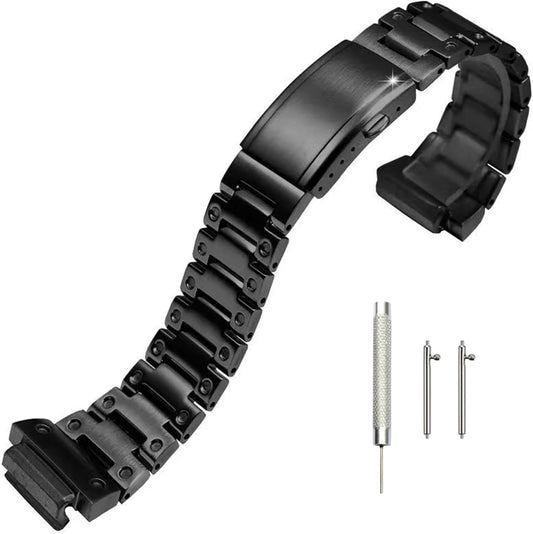 [JUSUTEK] Innovative Compatible G-SHOCK DW-H5600/DW-H5600MB Watch Band + Case Complete Set Compatible 18MM Wide Custom Stainless Steel Metal Custom Men's Watch Modification Replacement Accessory Set