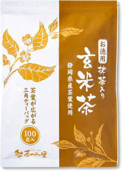 Chatsumi no Sato Brown Rice Tea Bag with Matcha Tea Bag, 0.1 oz (2.5 g) x 100 Pieces, Tea Pack, 100 Packs, Green Tea from Shizuoka Prefecture