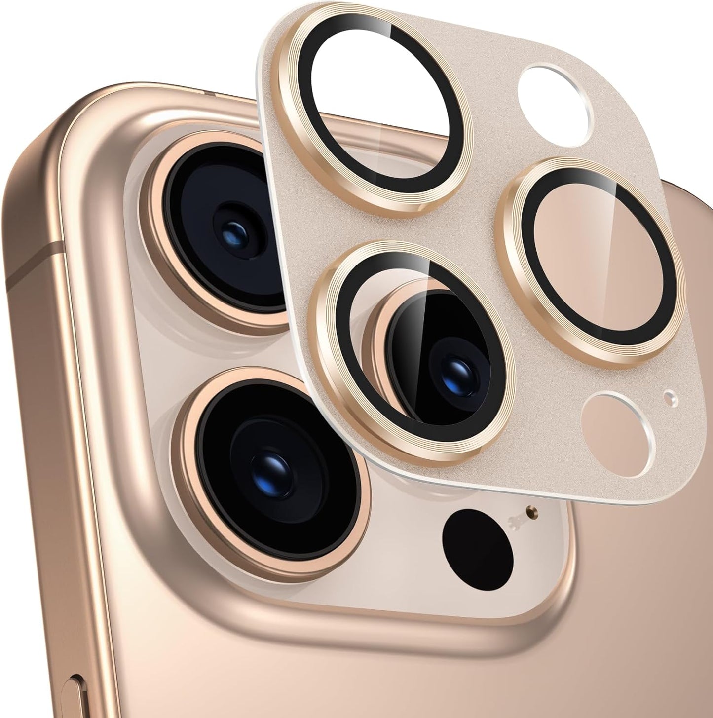 Camera Film for iPhone 16 Pro/16 Pro Max, Camera Protection, Full Protection, 9H Tempered Glass, Aluminum Alloy, iPhone 16 Pro/16 Pro Max Lens Cover, Shockproof, Over-Exposure, Black Edging, Ultra