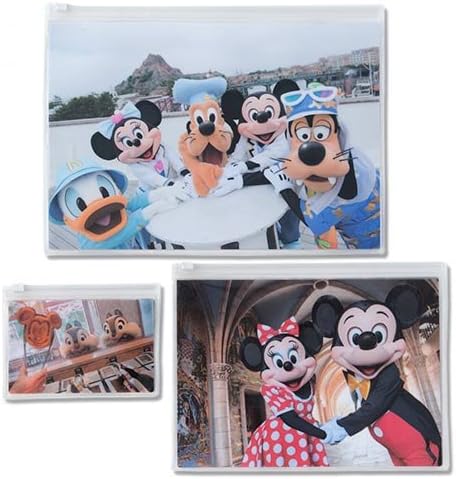 Mickey & Friends Live-Action Zippered Case, 3 Pieces, Case Set, Tokyo Disney Resort Exclusive, Disneyland DisneySea