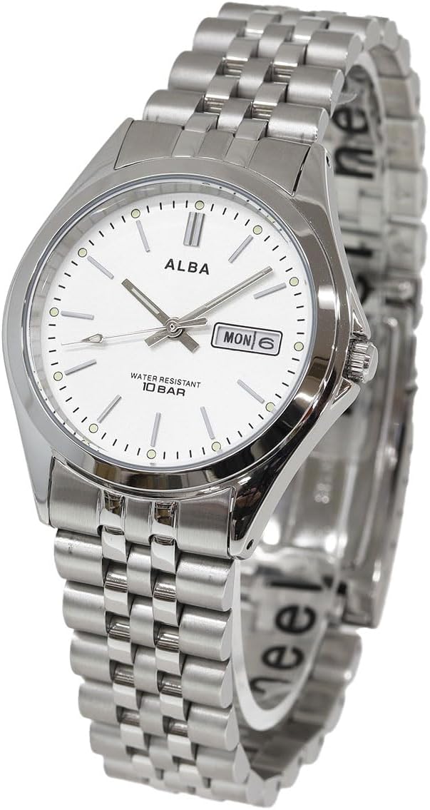 Seiko AQGK471 Men's Wristwatch, Alba, Standard Quartz, Silver, Silver, Bracelet Type