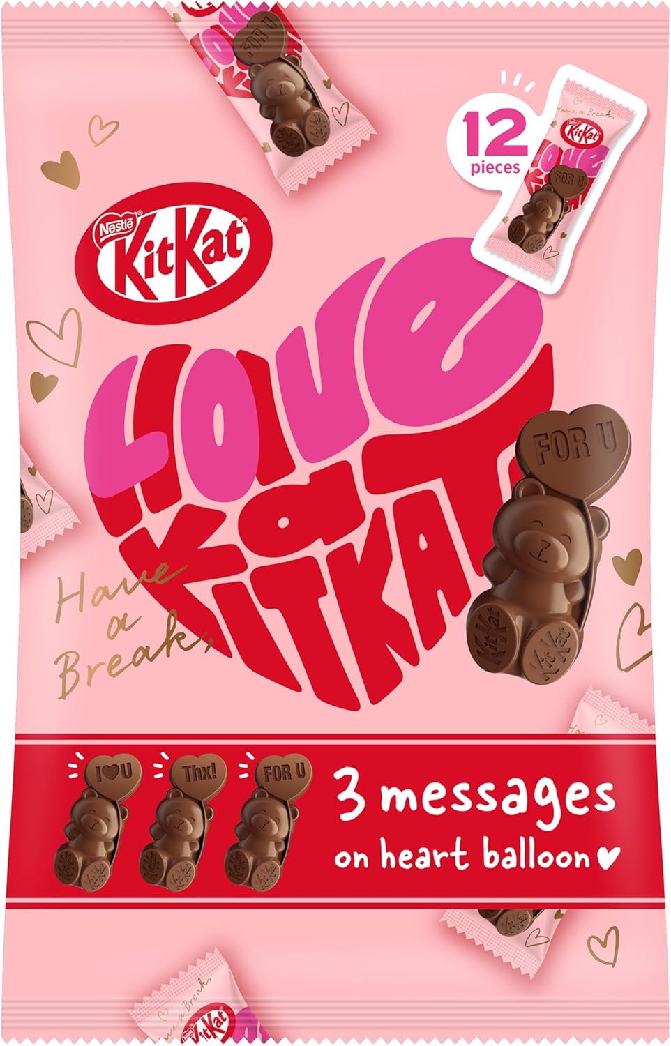 Nestle Japan Kit Kat Heartful Bear Share Bag 12 Pieces