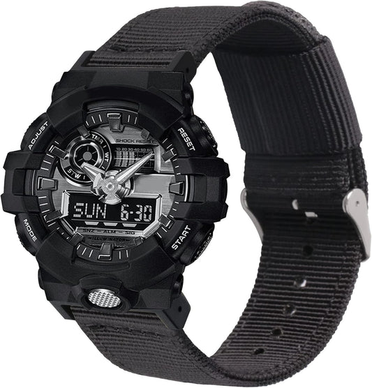 G-Shock腕時計バンド交換用ナイロンストラップ カシオウォッチモデルGW5600/GM5600、GA-100/110/120/150/200/300/400/700、GD-100/110/120/350、DW-5305/5600/6900/9に対応 052
