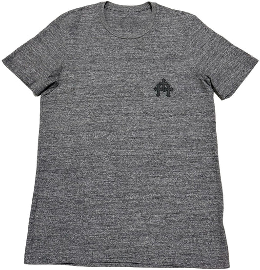 CHROME HEARTS 'GREY' TRIPLE LEATHER CROSS PATCH POCKET TEE